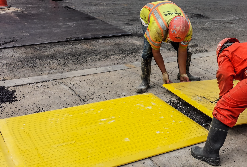 What are the risks of slips trips and falls on a works site